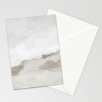 Sands of Time I - Gray Clouds Beige Sandy Desert Dunes Desolate Abstract Nature Painting Art Print Stationery Card Gallery Image 2