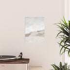 Sands of Time I - Gray Clouds Beige Sandy Desert Dunes Desolate Abstract Nature Painting Art Print Poster Gallery Image 2