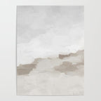 Sands of Time I - Gray Clouds Beige Sandy Desert Dunes Desolate Abstract Nature Painting Art Print Poster Gallery Image 4