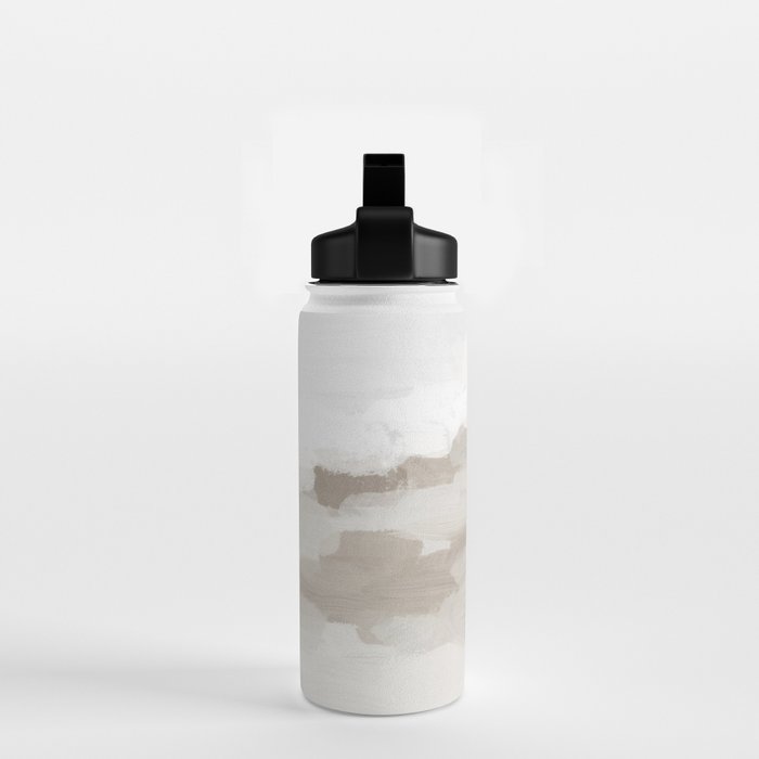 Sands of Time I - Gray Clouds Beige Sandy Desert Dunes Desolate Abstract Nature Painting Art Print Water Bottle Gallery Image 2