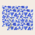 Abstract blue nature flower art pattern Placemat Gallery Image 1