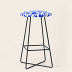 Abstract blue nature flower art pattern Stool Gallery Image 1