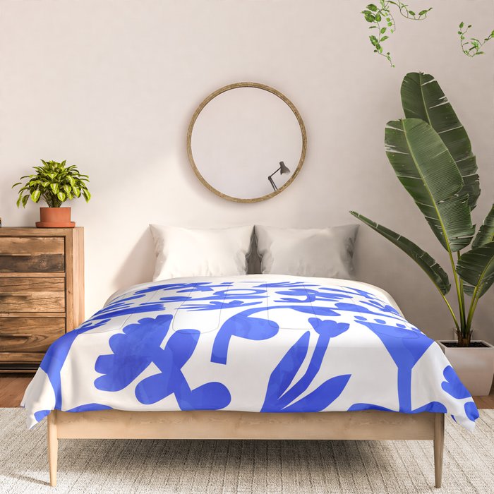 Abstract blue nature flower art pattern Comforter Gallery Image 3