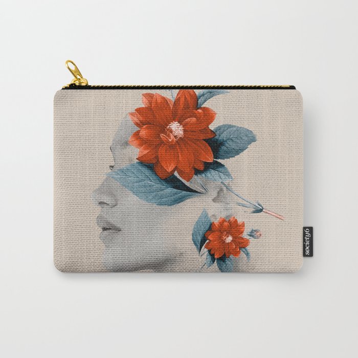 Minimal Collage Floral Portrait Carry All Pouch Gallery Image 1