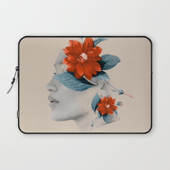 Minimal Collage Floral Portrait Laptop Sleeve Gallery Image 1
