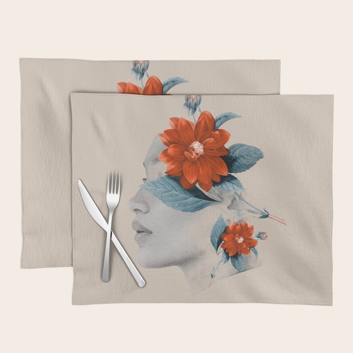 Minimal Collage Floral Portrait Placemat Gallery Image 1