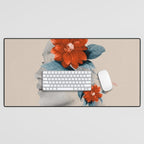 Minimal Collage Floral Portrait Desk Mat Gallery Image 1