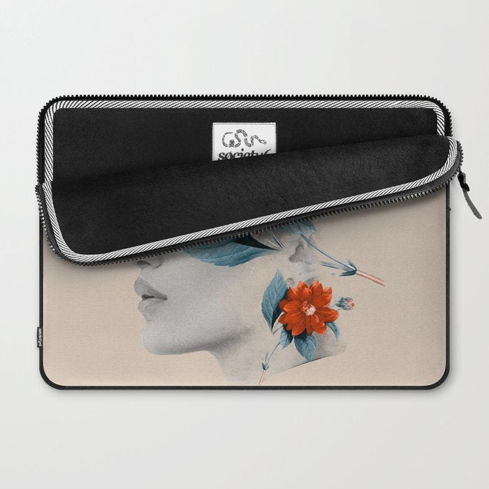 Minimal Collage Floral Portrait Laptop Sleeve Gallery Image 2