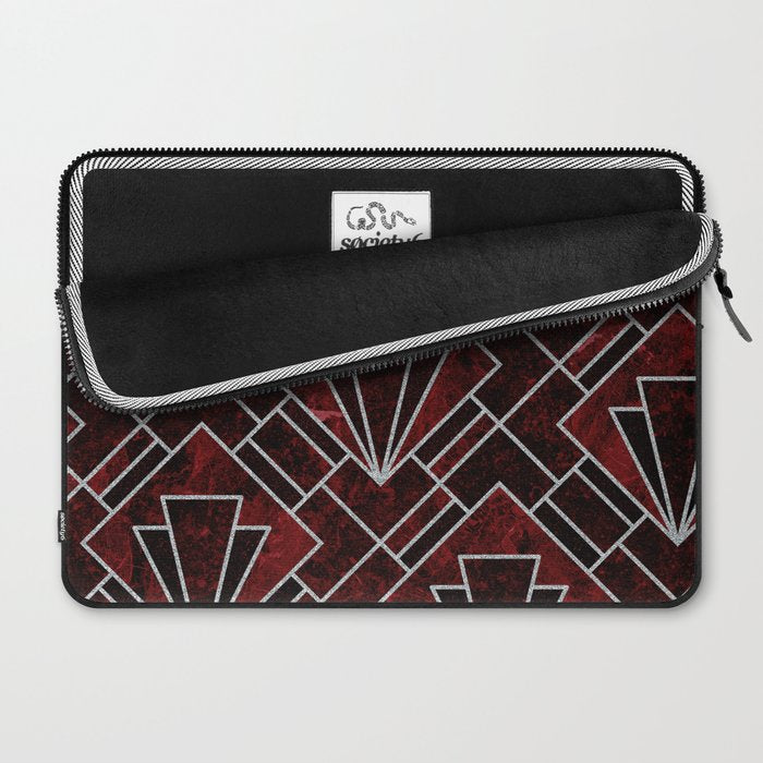 Red Ruby Art Deco Pattern Laptop Sleeve Gallery Image 2