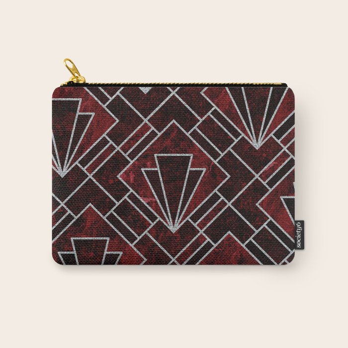 Red Ruby Art Deco Pattern Carry All Pouch Gallery Image 1