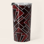 Red Ruby Art Deco Pattern Travel Mug Gallery Image 3