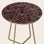 Red Ruby Art Deco Pattern Side Table Gallery Image 2