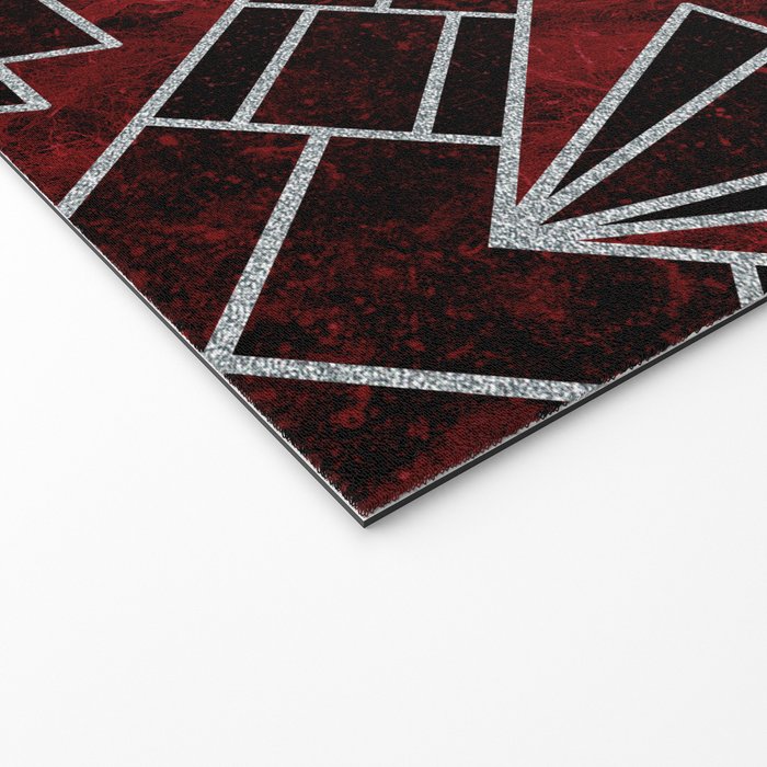 Red Ruby Art Deco Pattern Welcome Mat Gallery Image 2