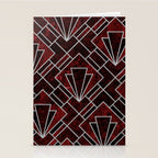 Red Ruby Art Deco Pattern Stationery Card Gallery Image 2