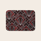 Red Ruby Art Deco Pattern Bath Mat Gallery Image 1