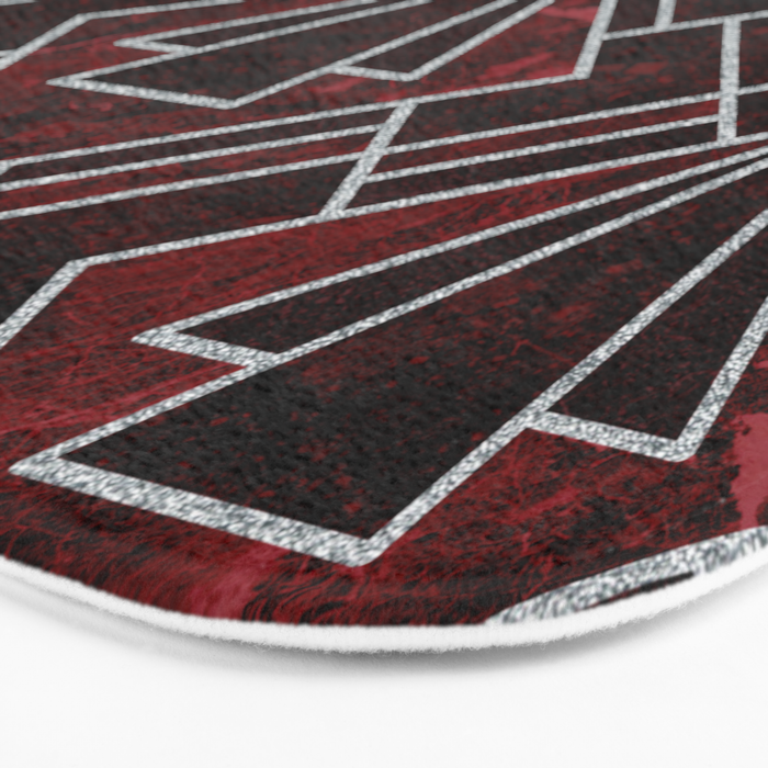 Red Ruby Art Deco Pattern Bath Mat Gallery Image 3