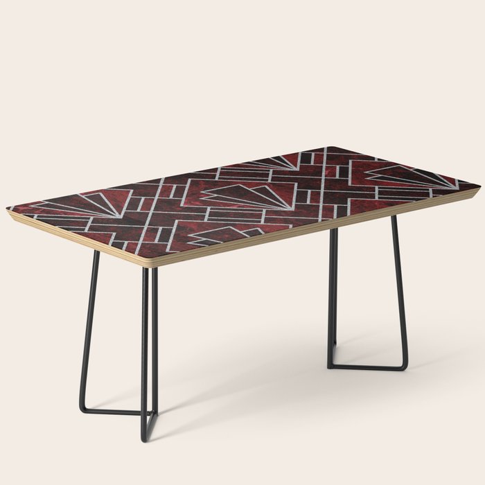 Red Ruby Art Deco Pattern Coffee Table Gallery Image 1