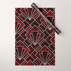 Red Ruby Art Deco Pattern Wrapping Paper Gallery Image 1