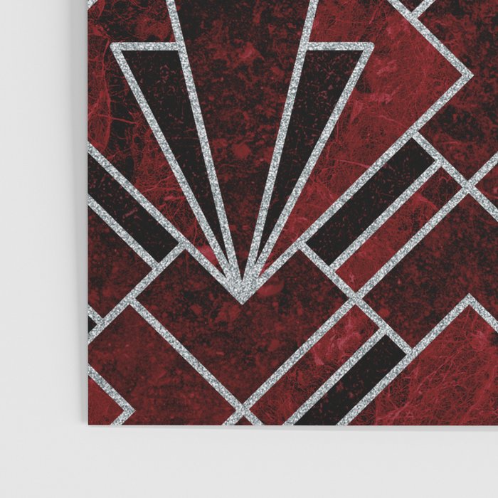 Red Ruby Art Deco Pattern Poster Gallery Image 3