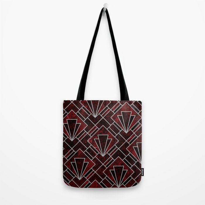 Red Ruby Art Deco Pattern Tote Bag Gallery Image 2