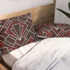 Red Ruby Art Deco Pattern Pillow Sham Gallery Image 2