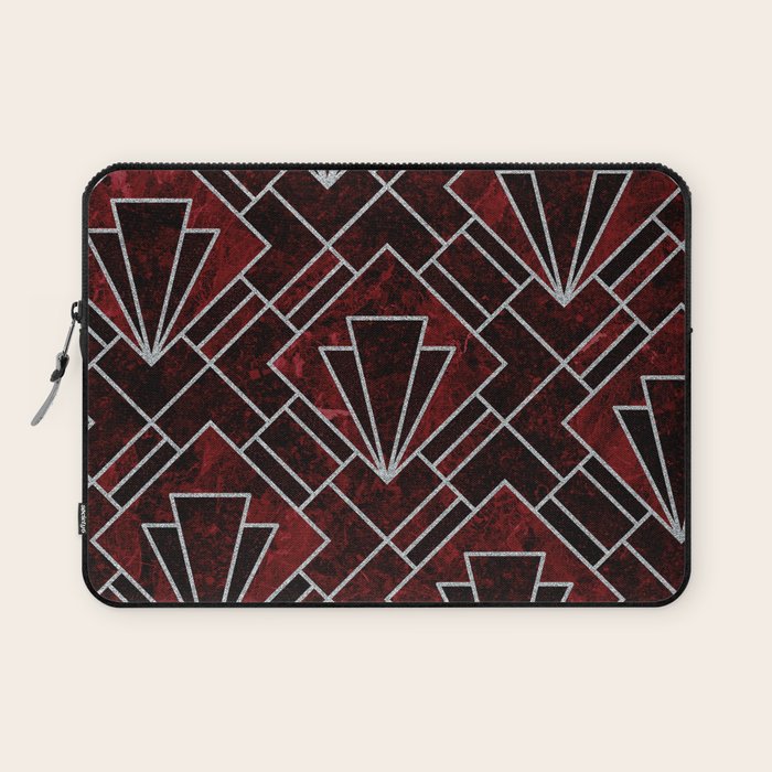 Red Ruby Art Deco Pattern Laptop Sleeve Gallery Image 1