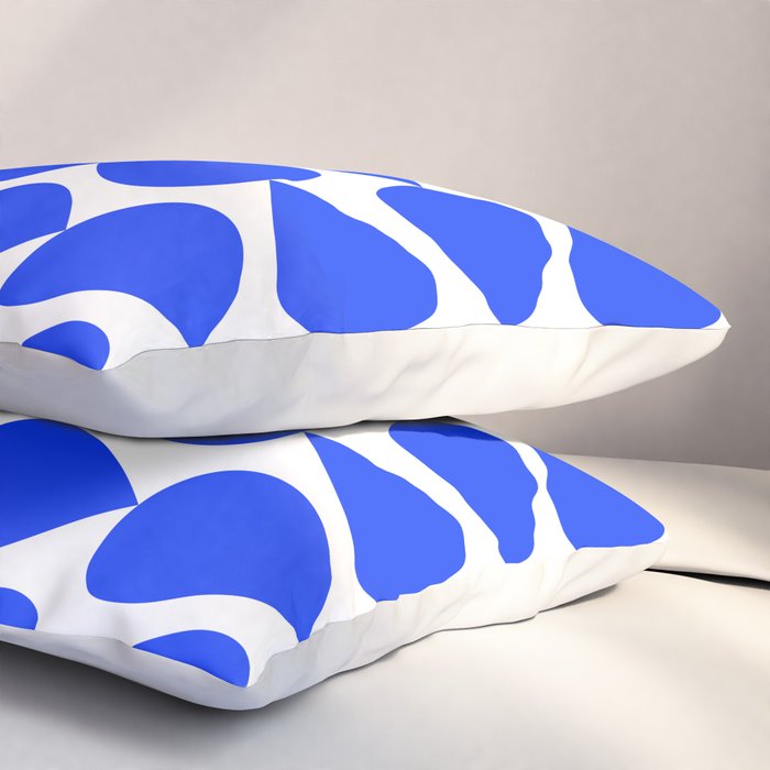 Plectrum Geometric Minimalist Pattern in Electric Blue and White Pillow Sham Gallery Image 3
