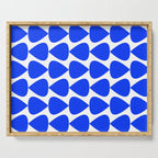 Plectrum Geometric Minimalist Pattern in Electric Blue and White Serving Tray Gallery Image 1