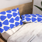 Plectrum Geometric Minimalist Pattern in Electric Blue and White Pillow Sham Gallery Image 2