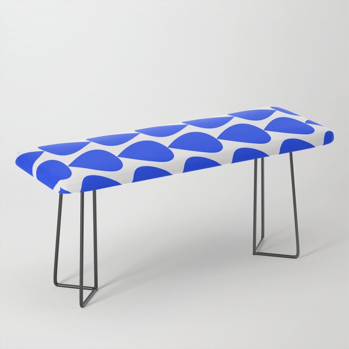 Plectrum Geometric Minimalist Pattern in Electric Blue and White Bench Gallery Image 1