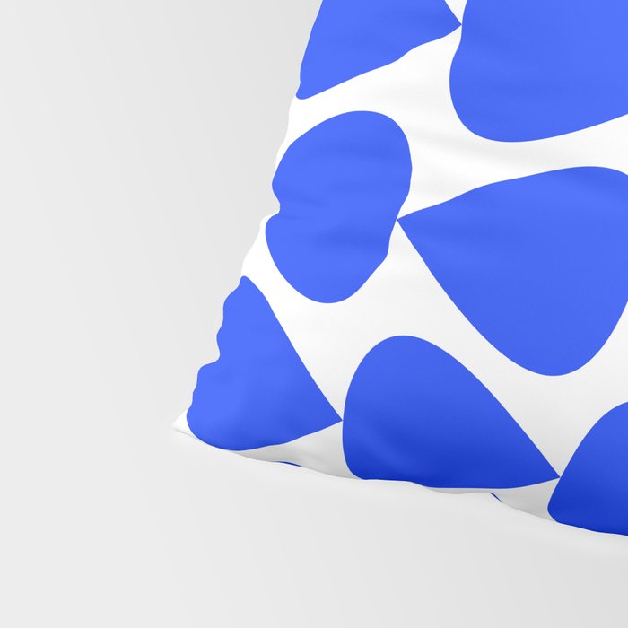 Plectrum Geometric Minimalist Pattern in Electric Blue and White Pillow Sham Gallery Image 4
