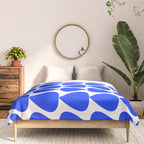 Plectrum Geometric Minimalist Pattern in Electric Blue and White Comforter Gallery Image 3
