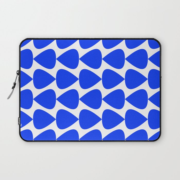 Plectrum Geometric Minimalist Pattern in Electric Blue and White Laptop Sleeve Gallery Image 1