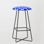 Plectrum Geometric Minimalist Pattern in Electric Blue and White Stool Gallery Image 1