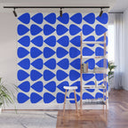 Plectrum Geometric Minimalist Pattern in Electric Blue and White Wall Mural Gallery Image 1
