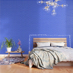 Plectrum Geometric Minimalist Pattern in Electric Blue and White Wallpaper Gallery Image 3