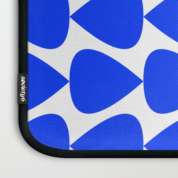 Plectrum Geometric Minimalist Pattern in Electric Blue and White Laptop Sleeve Gallery Image 3