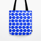 Plectrum Geometric Minimalist Pattern in Electric Blue and White Tote Bag Gallery Image 1