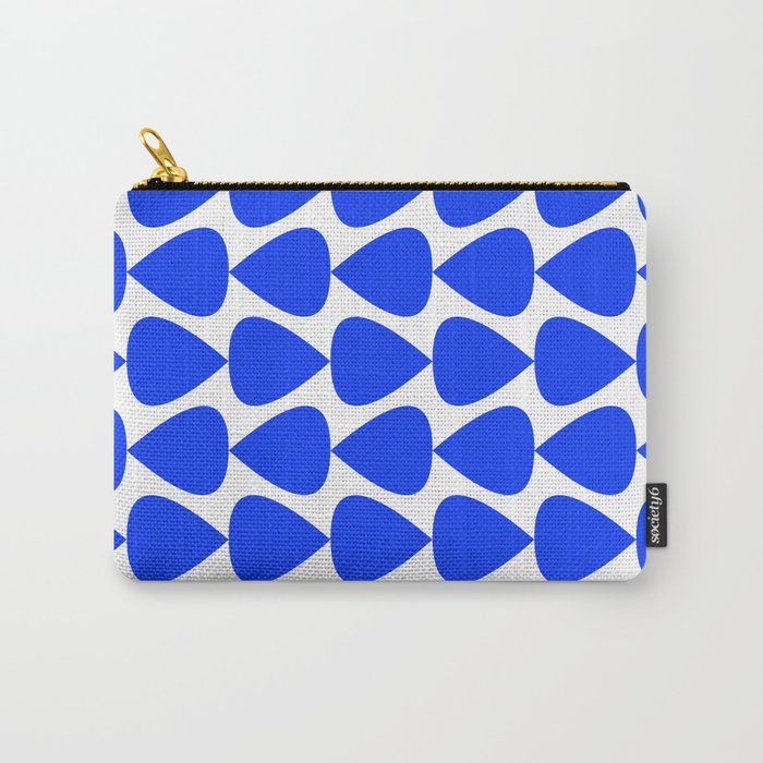 Plectrum Geometric Minimalist Pattern in Electric Blue and White Carry All Pouch Gallery Image 1