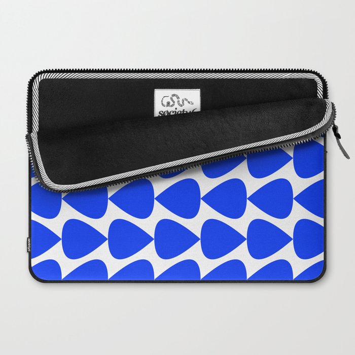 Plectrum Geometric Minimalist Pattern in Electric Blue and White Laptop Sleeve Gallery Image 2