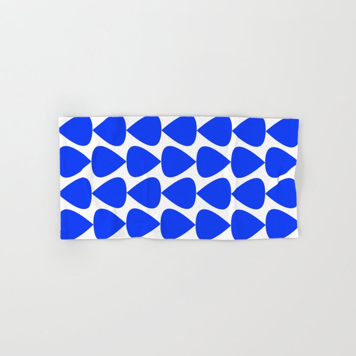 Plectrum Geometric Minimalist Pattern in Electric Blue and White Bath Towel Gallery Image 1