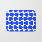 Plectrum Geometric Minimalist Pattern in Electric Blue and White Bath Mat Gallery Image 1