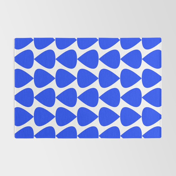 Plectrum Geometric Minimalist Pattern in Electric Blue and White Rug Gallery Image 2