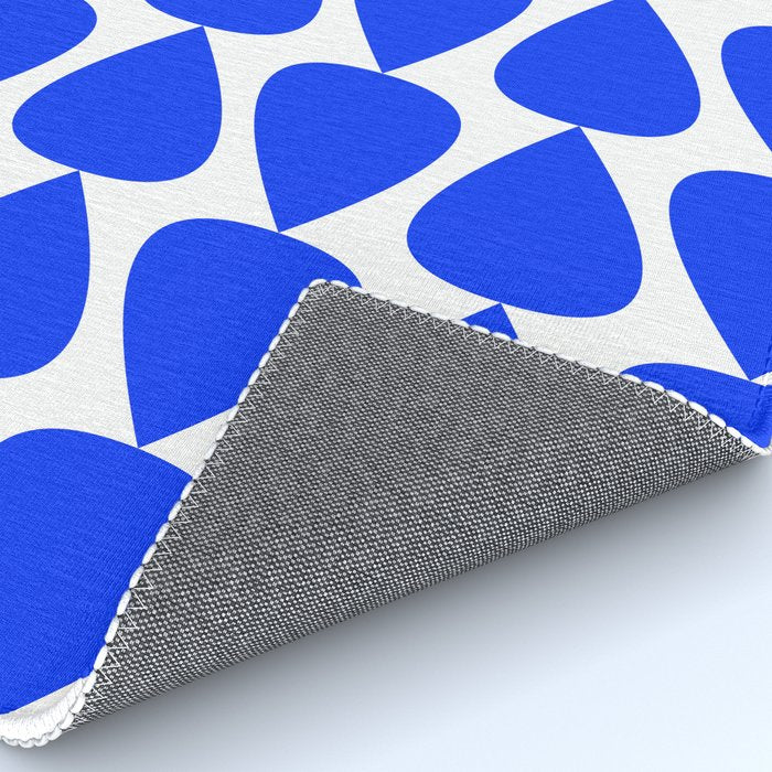 Plectrum Geometric Minimalist Pattern in Electric Blue and White Rug Gallery Image 4