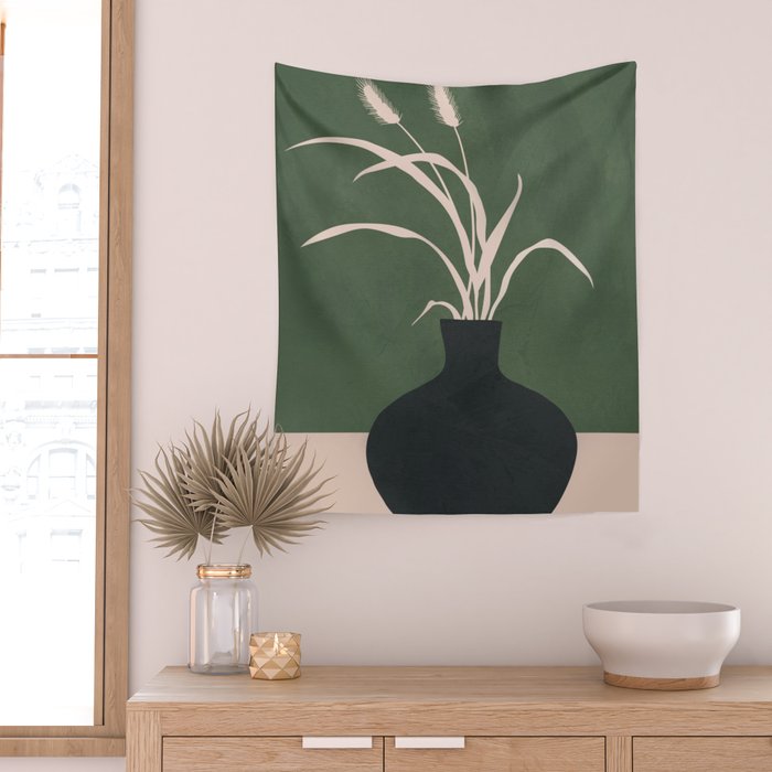Minimal Abstract Vase Art I Wall Tapestry Gallery Image 2