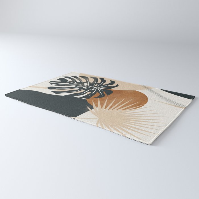 Abstract Art Tropical Leaves 7 Rug Gallery Image 3