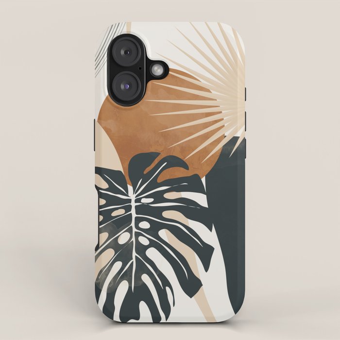 Abstract Art Tropical Leaves 7 iPhone Case Gallery Image 1
