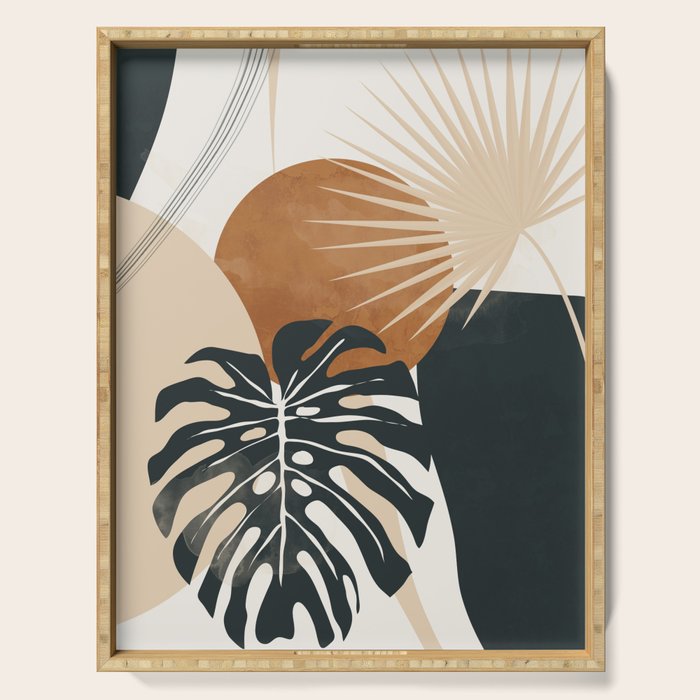 Abstract Art Tropical Leaves 7 Serving Tray Gallery Image 1