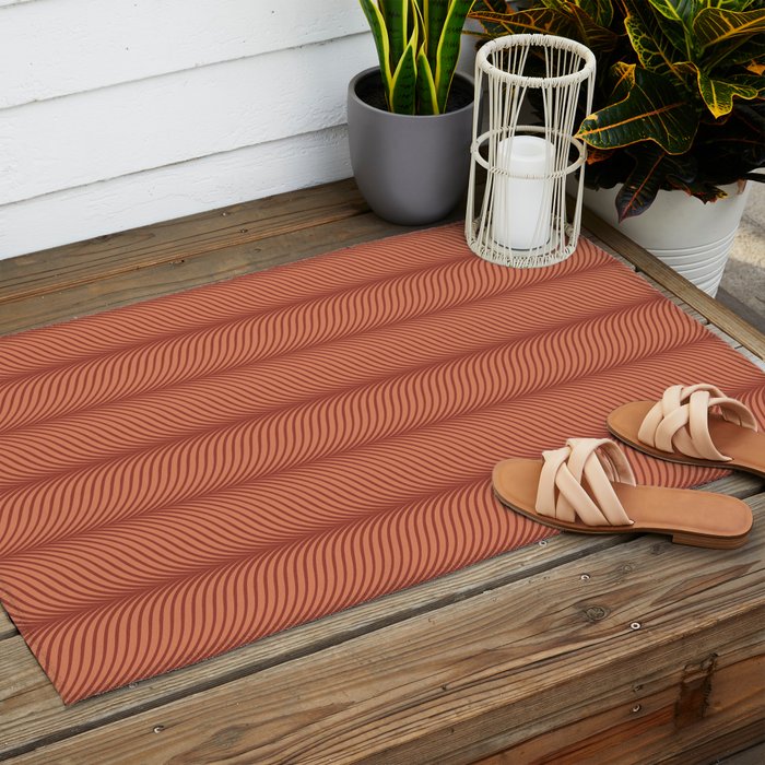Elysian V Terracotta Outdoor Rug Gallery Image 2