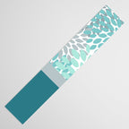 Festive, Floral, Color Block, Teal, Turquoise, Gray Table Runner Gallery Image 3
